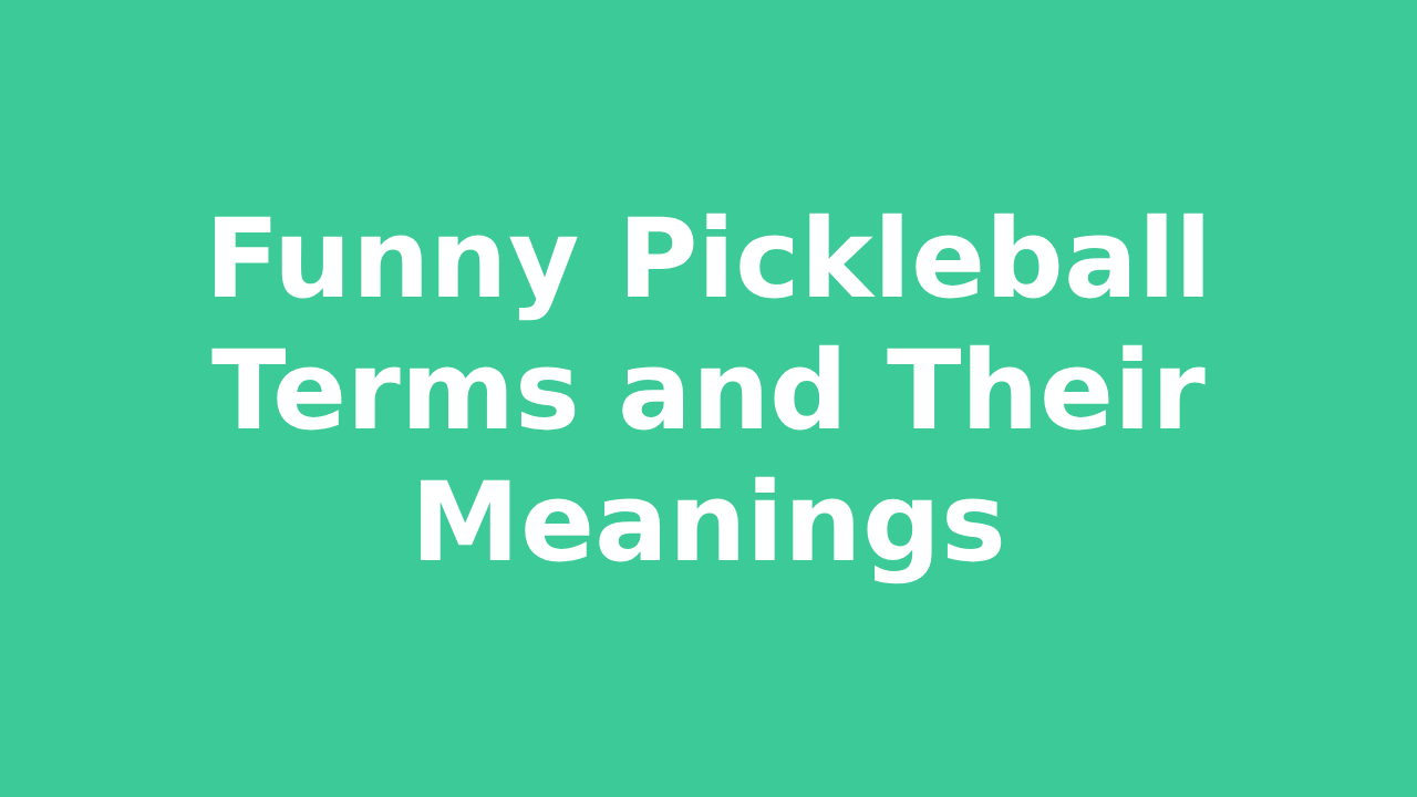 Read more about the article Funny Pickleball Terms and Their Meanings
